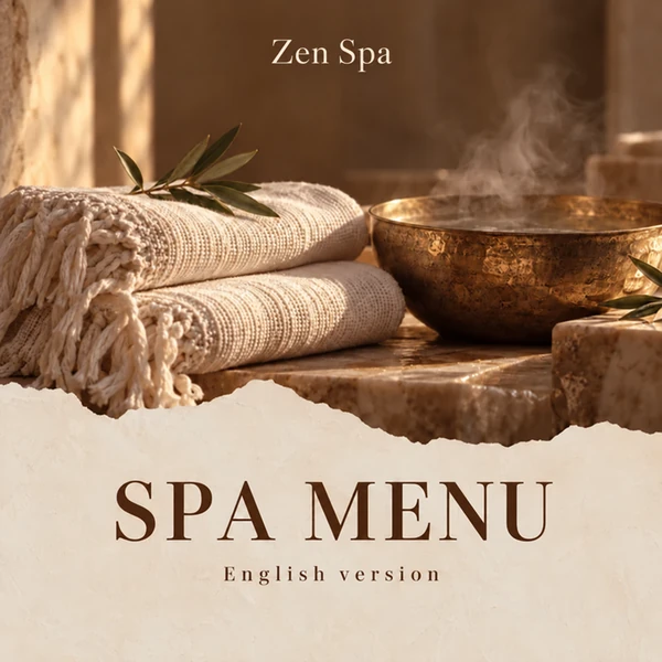 Обложка английской версии прайса ZenSpa